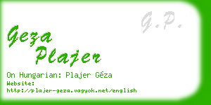 geza plajer business card